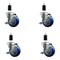Service Caster 3.5'' SS Blue Poly Swivel 1-3/8'' Expanding Stem Caster Set with Brake, 4PK SCC-SSEX20S3514-PPUB-BLUE-TLB-138-4 - alternate 1